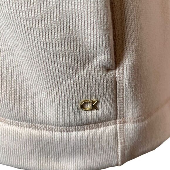 Calvin Klein Coat in Soft Pink with Gold Detail Zip and Chest Pocket Size Medium - Picture 3 of 12